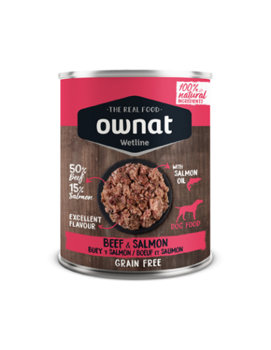 OWNAT WETLINE TERNERA CON SALMÓN 395GR