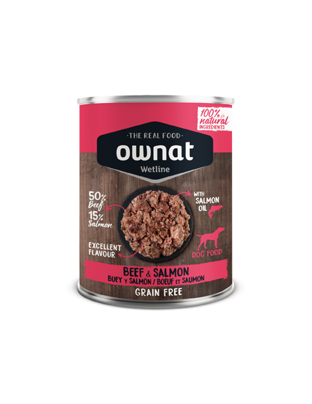 OWNAT WETLINE TERNERA CON SALMÓN 395GR